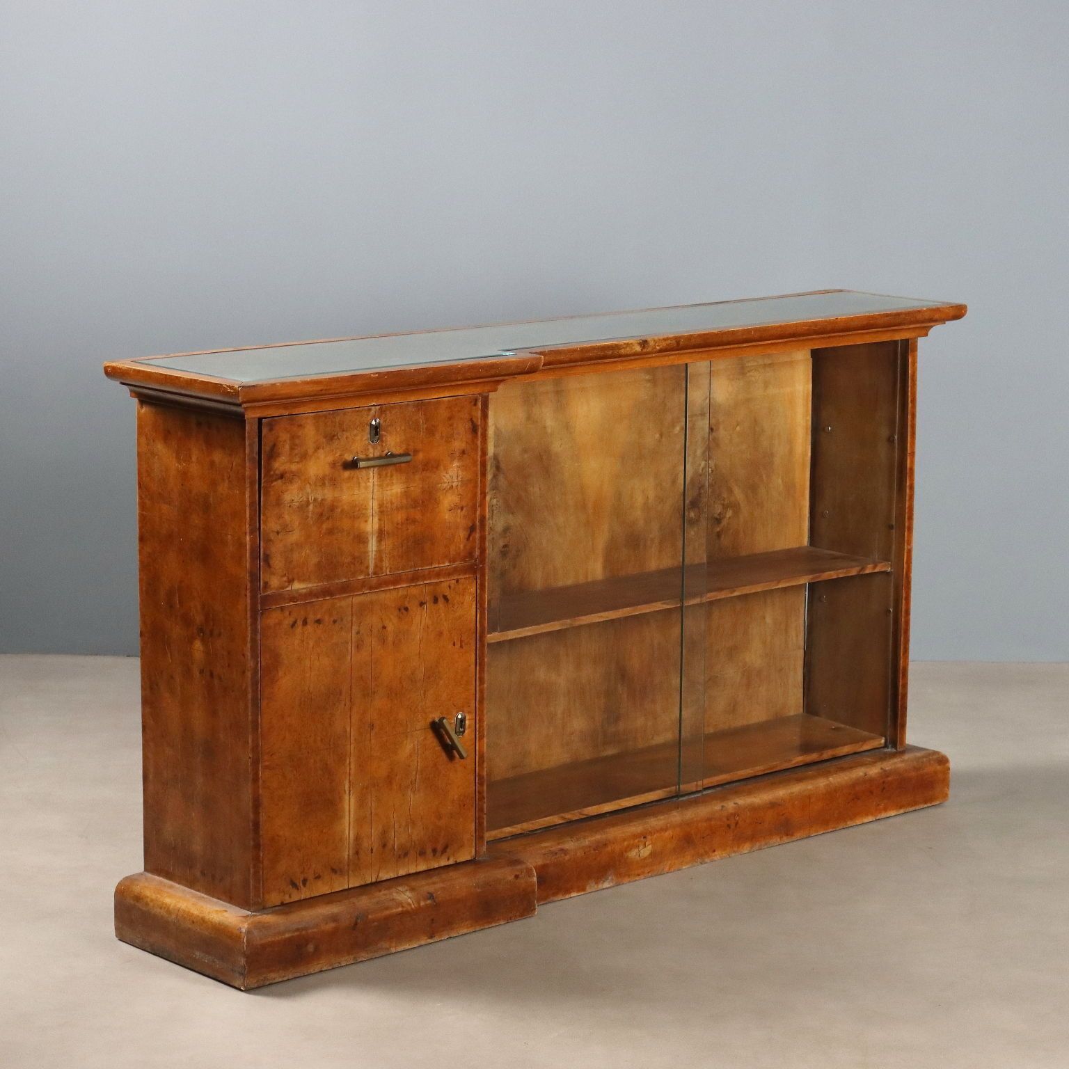 Showcase Art Déco Walnut Maple Veneer XX Century