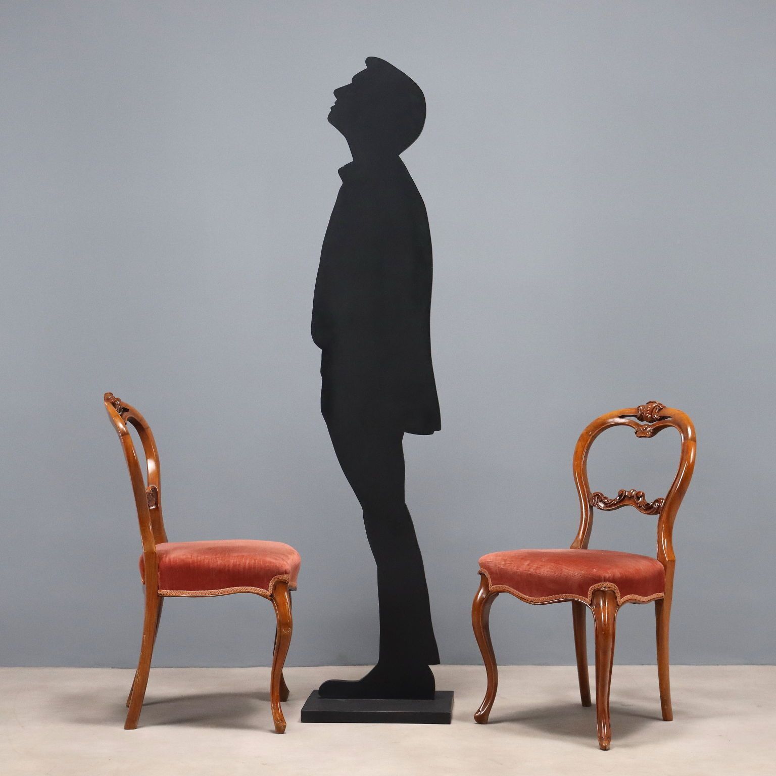 Chaises d'époque Louis-Philippe en noyer et tissu, Italie, XIXe siècle photo for sale
