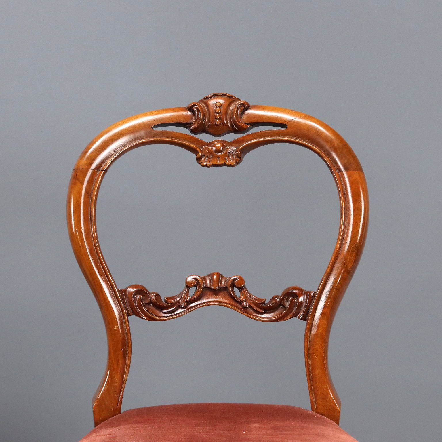Chaises d'époque Louis-Philippe en noyer et tissu, Italie, XIXe siècle photo 790.0