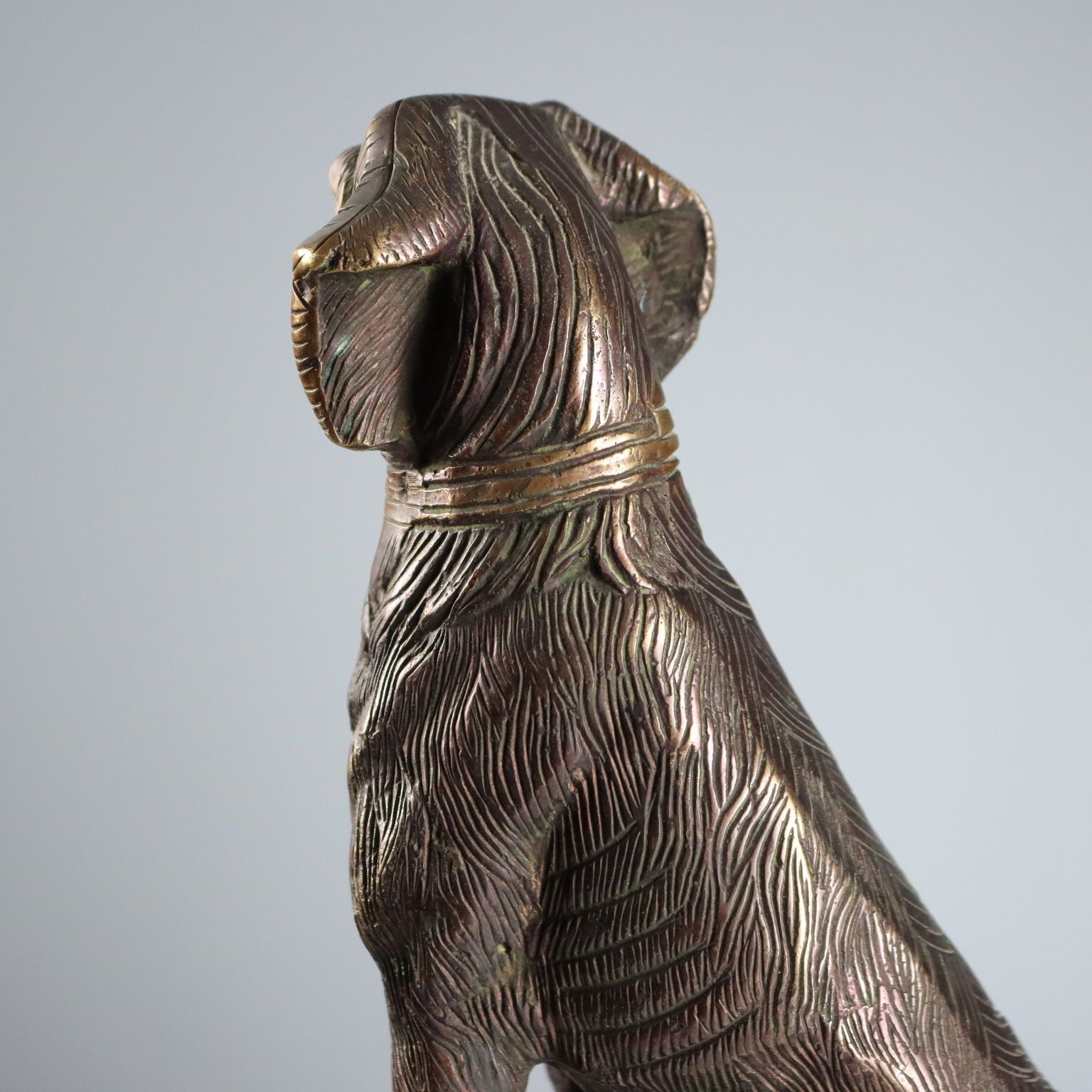 Antique Sculpture Bronze Dog Italy Early XX Century photo vintage