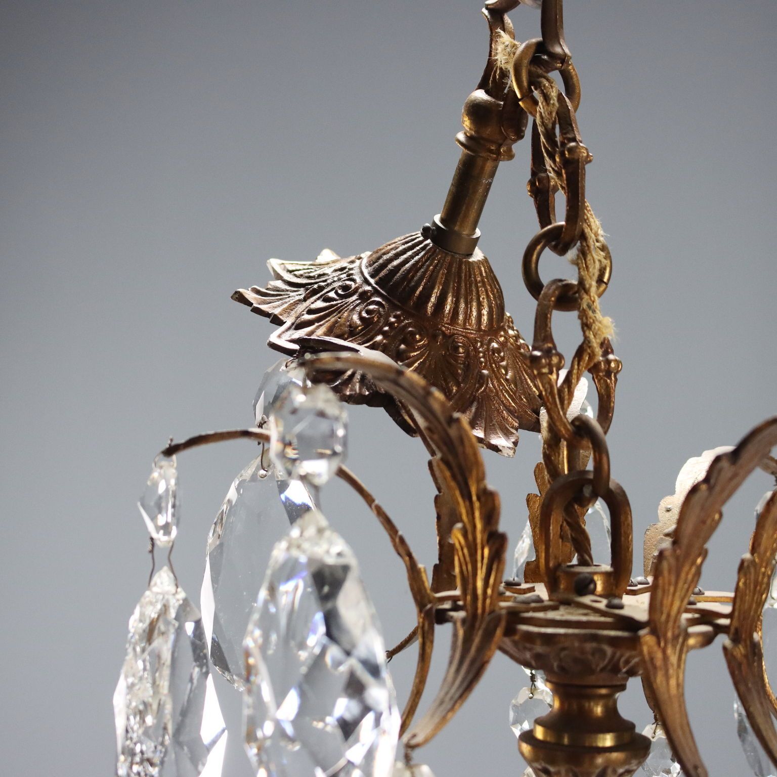 Lighting Antique Chandeliers Gilded Bronze Glass 12 Lights XX Century photo