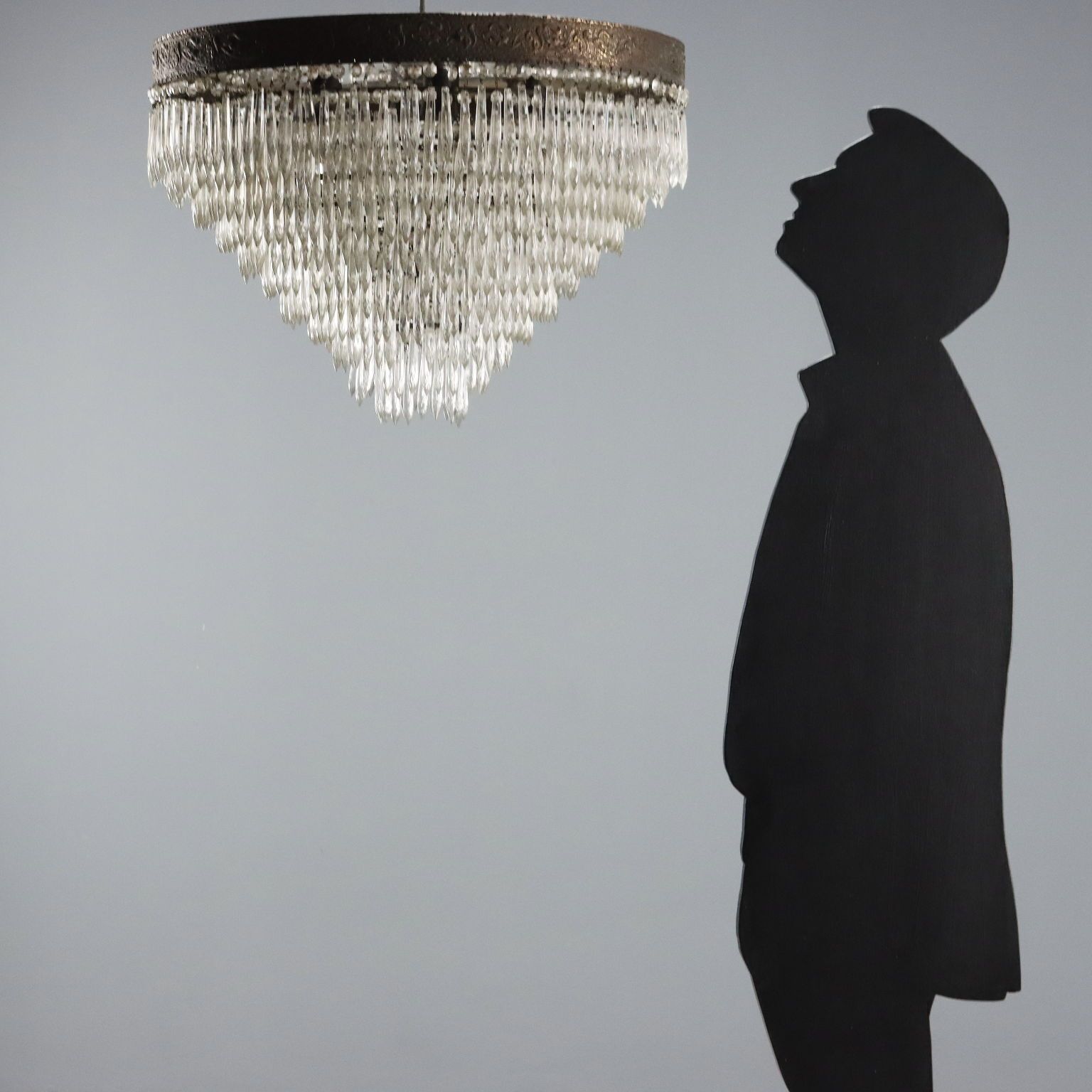 Antique Chandelier Empire Style Glass Metal Italy XX Century photo furniture