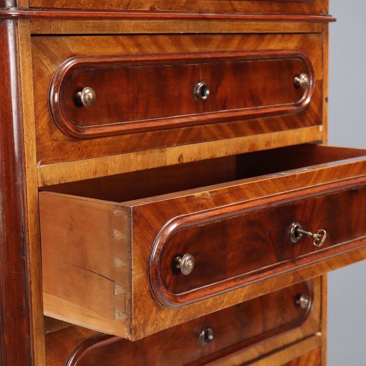Antique Chest Of Drawers Cherrywood 6 Drawers XIX Century photo vinterior
