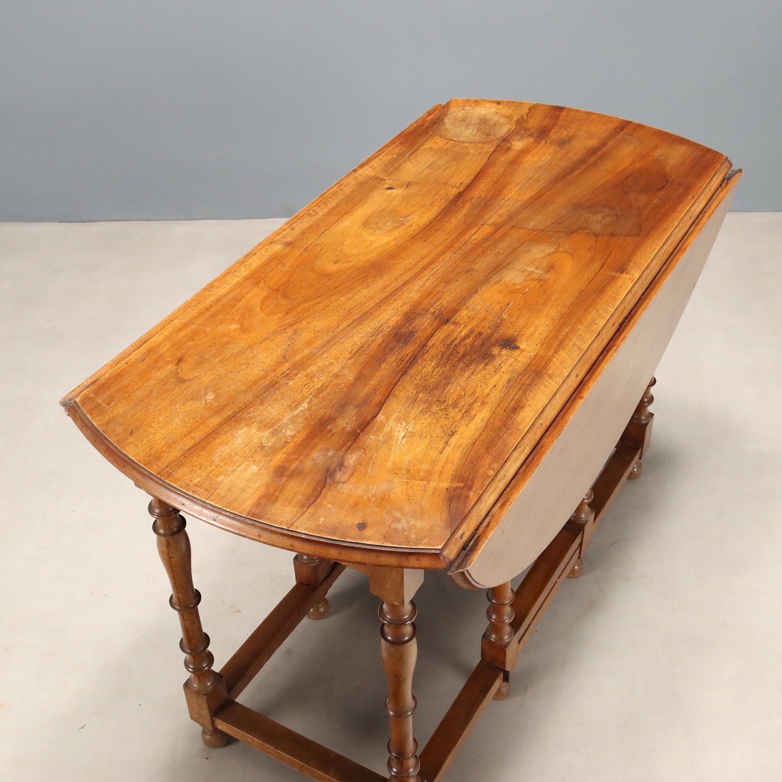 Antique Table Walnut Demi Lune Italy XIX Century photo Furniture