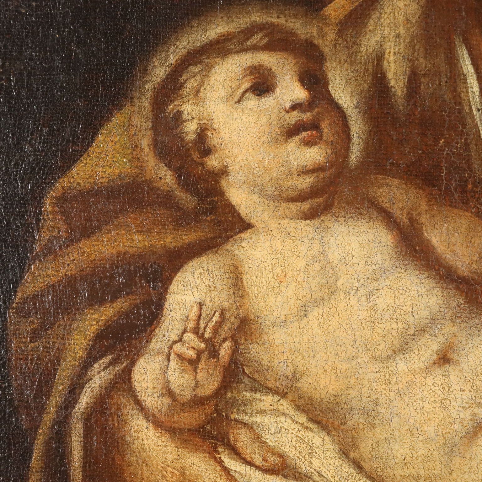Antique Painting Saint Joseph Oil On Canvas Italy XVII Century photo Art
