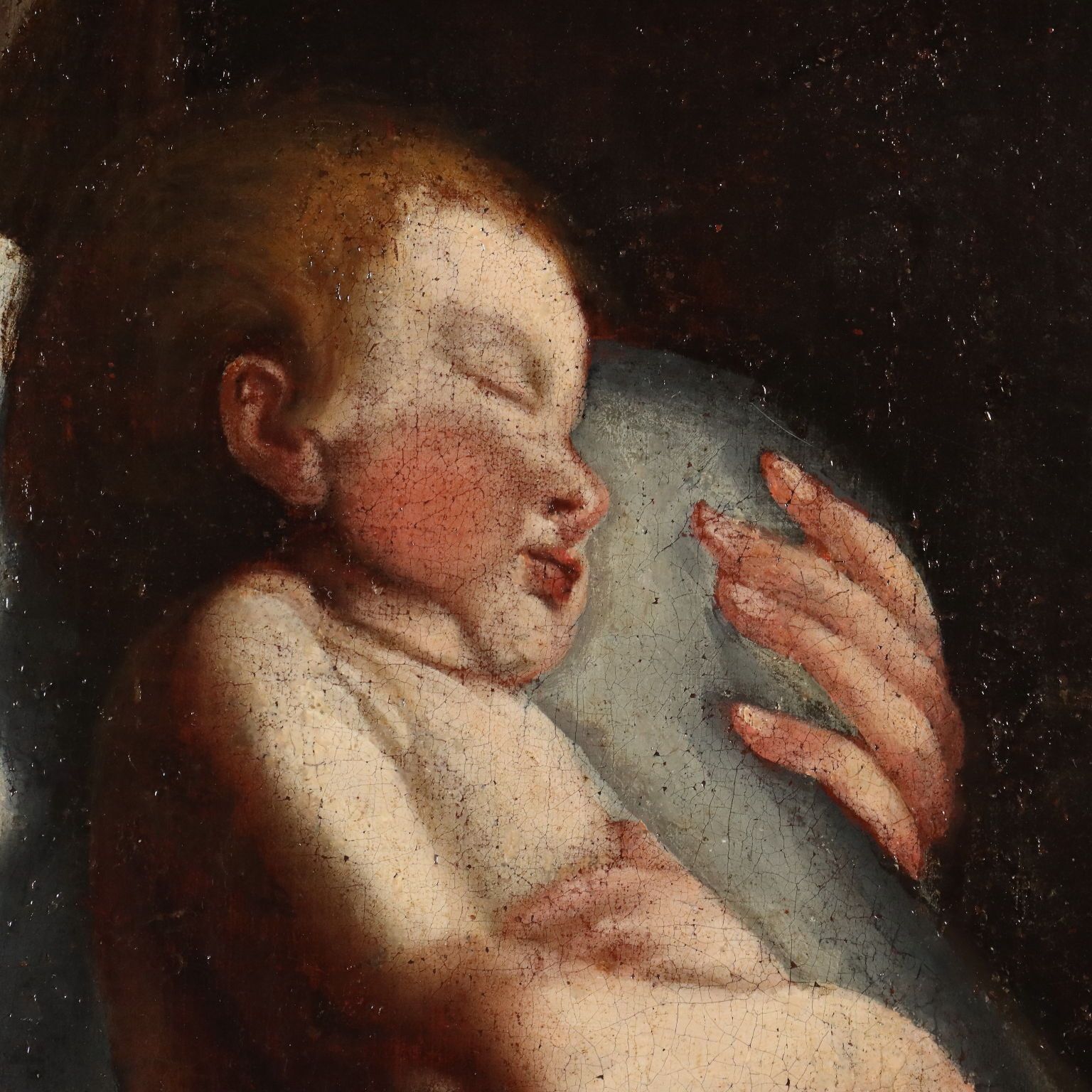 Tableau d'époque Vierge à l'Enfant, huile sur toile, XVIIIe siècle photo 2610.0