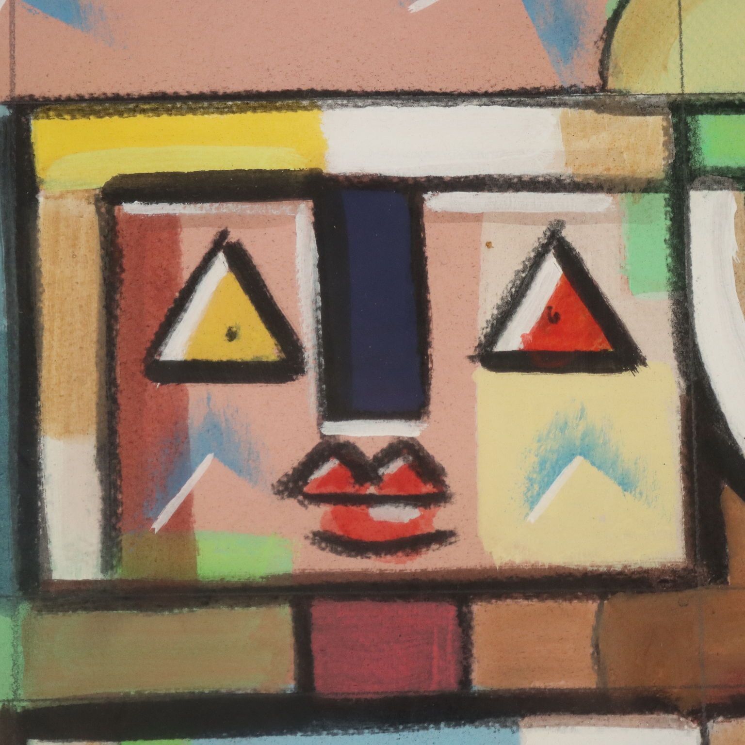 Contemporary Painting Signed Ibrahim Kodra Oil On Canvas photo Art