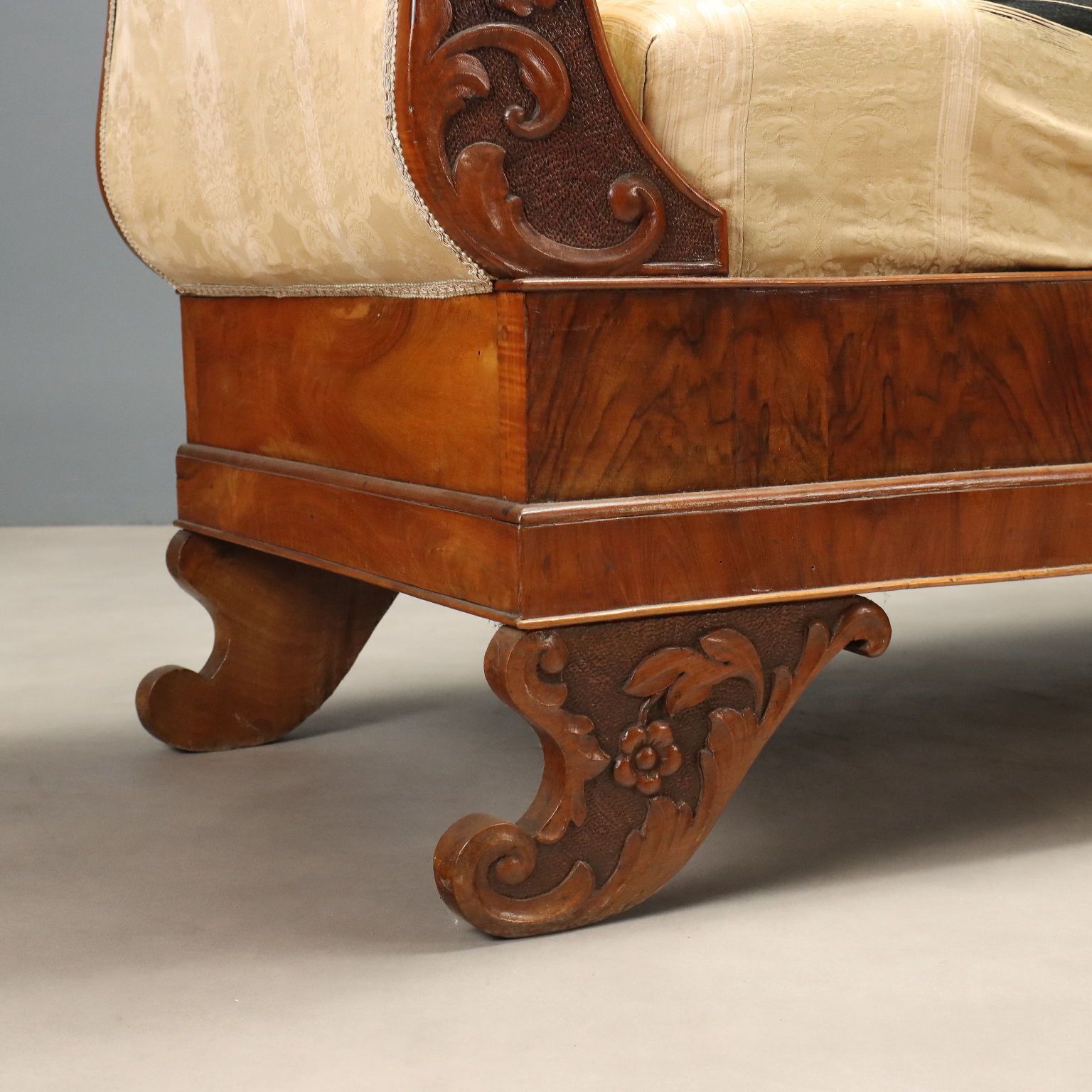 Antique Sofa Walnut Fabric Italy XIX Century photo buy