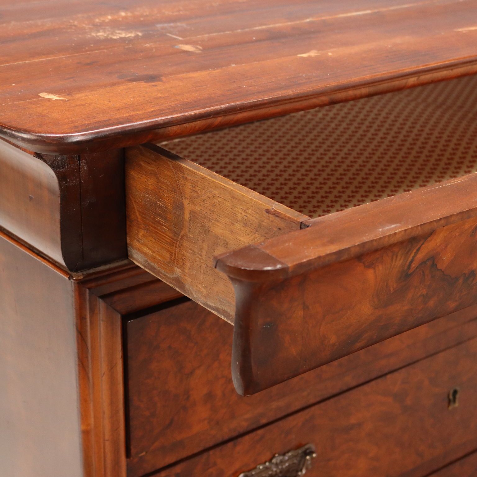 Antique Chest Of Drawers Charles X Walnut Oak 4 Drawers XIX Century photo 640.0