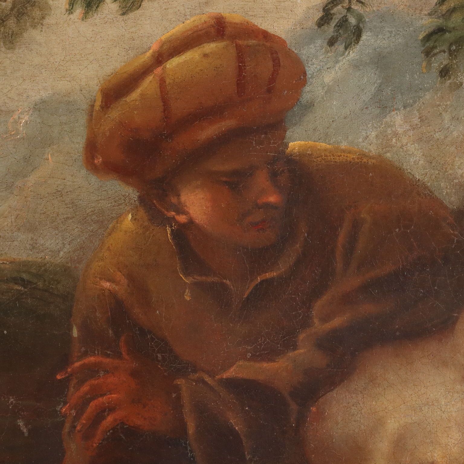 Antiek schilderij mythologisch onderwerp olieverf op doek 19e eeuw photo Kunst