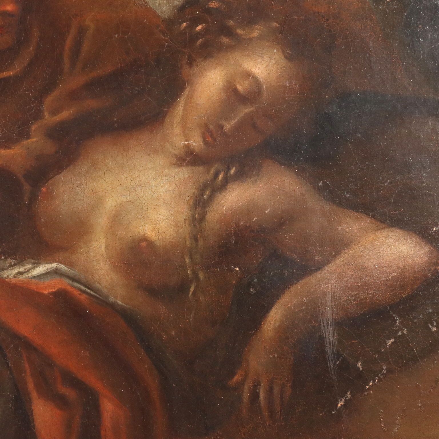 Antiek schilderij mythologisch onderwerp olieverf op doek 19e eeuw photo 2240.0