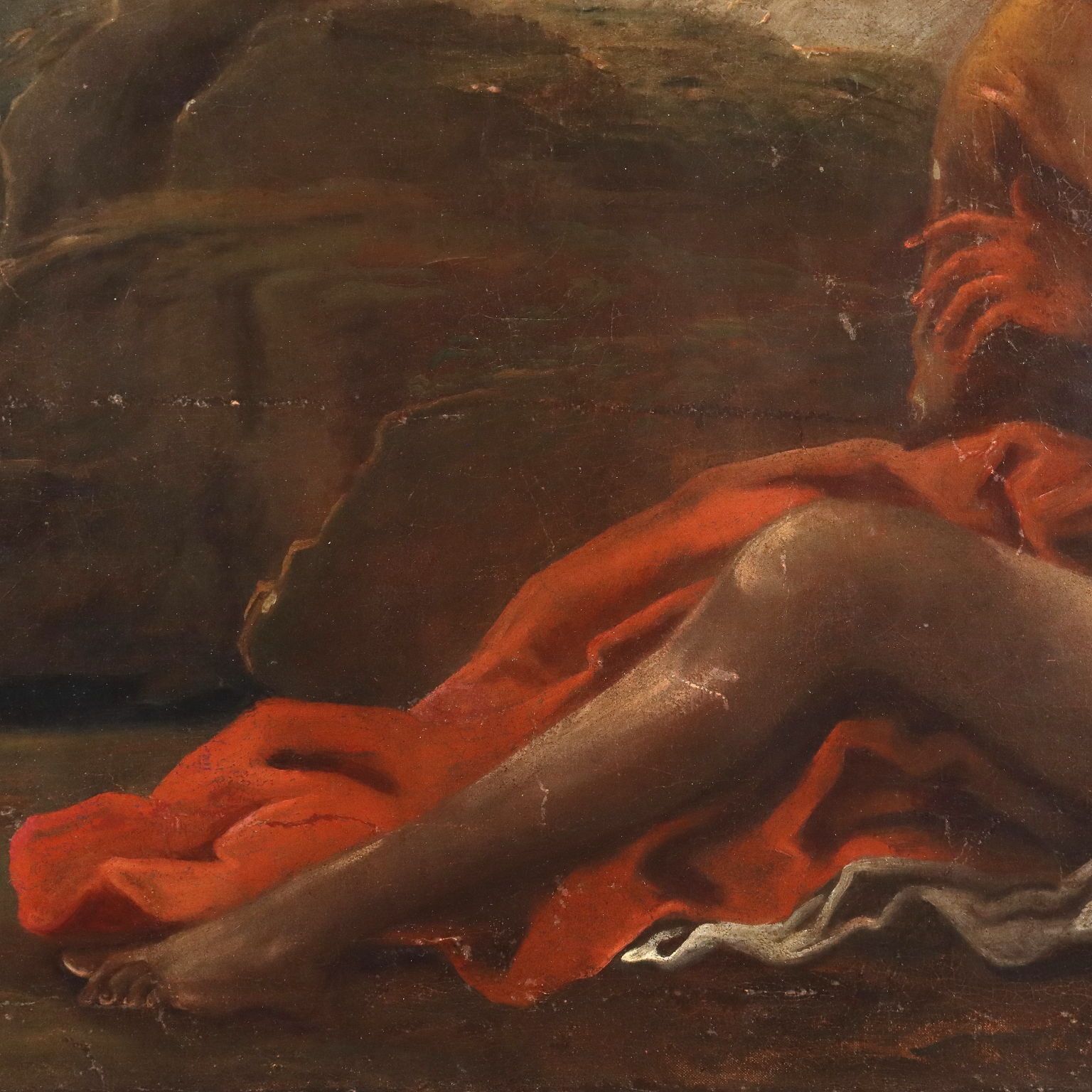 Antiek schilderij mythologisch onderwerp olieverf op doek 19e eeuw photo vinterior