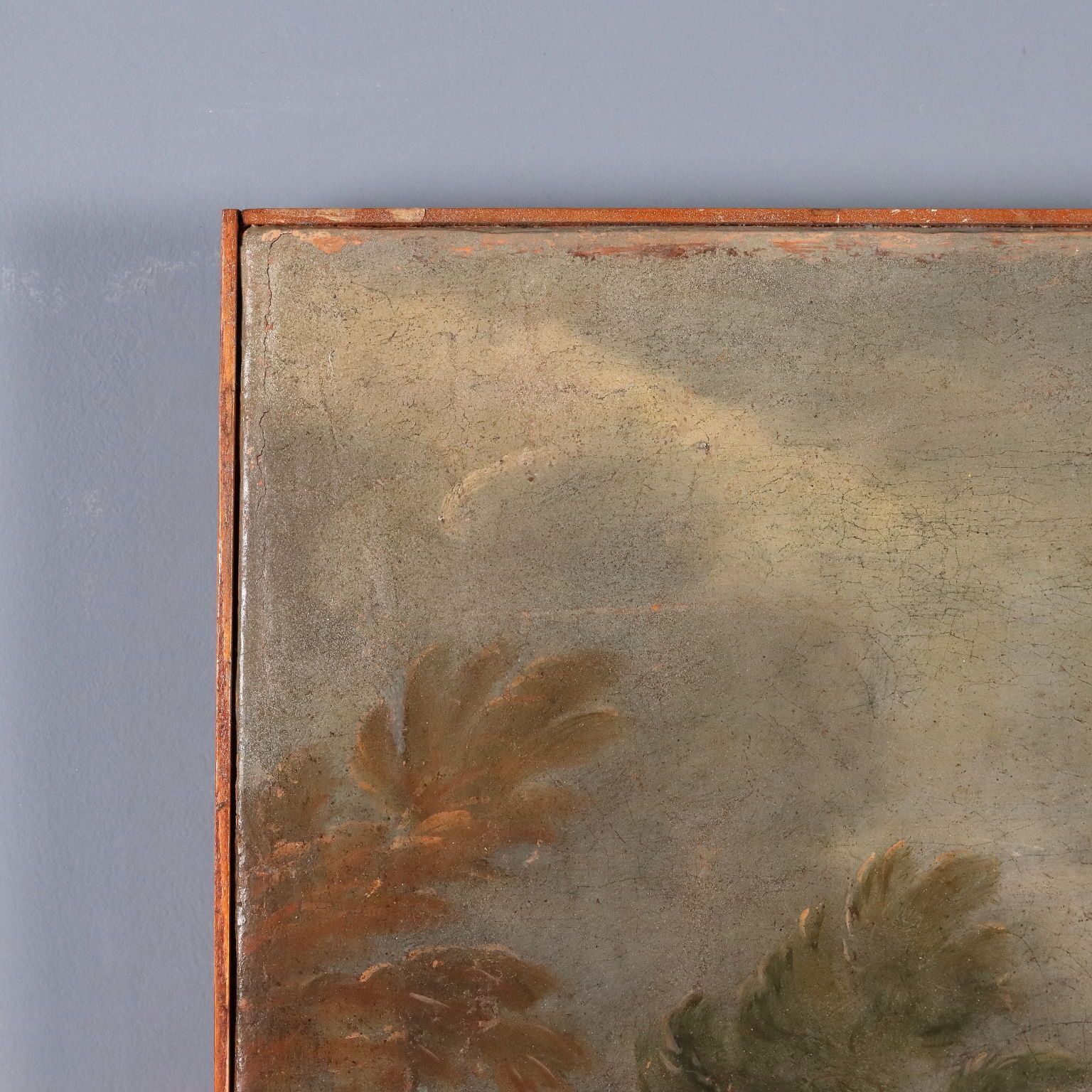 photo furniture Antiek schilderij mythologisch onderwerp olieverf op doek 19e eeuw