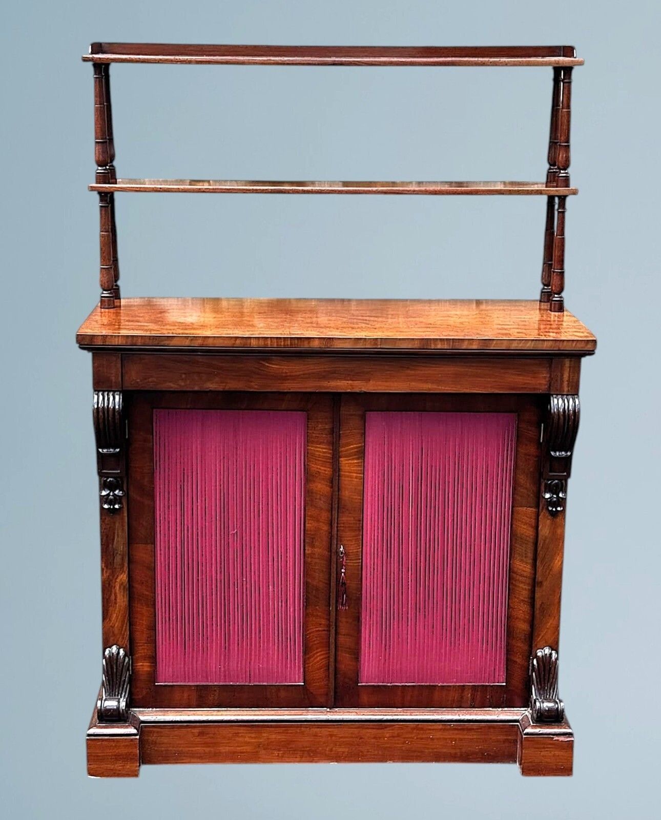 19th Century Victorian Figured Mahogany Two Door Chiffonier photo Furniture