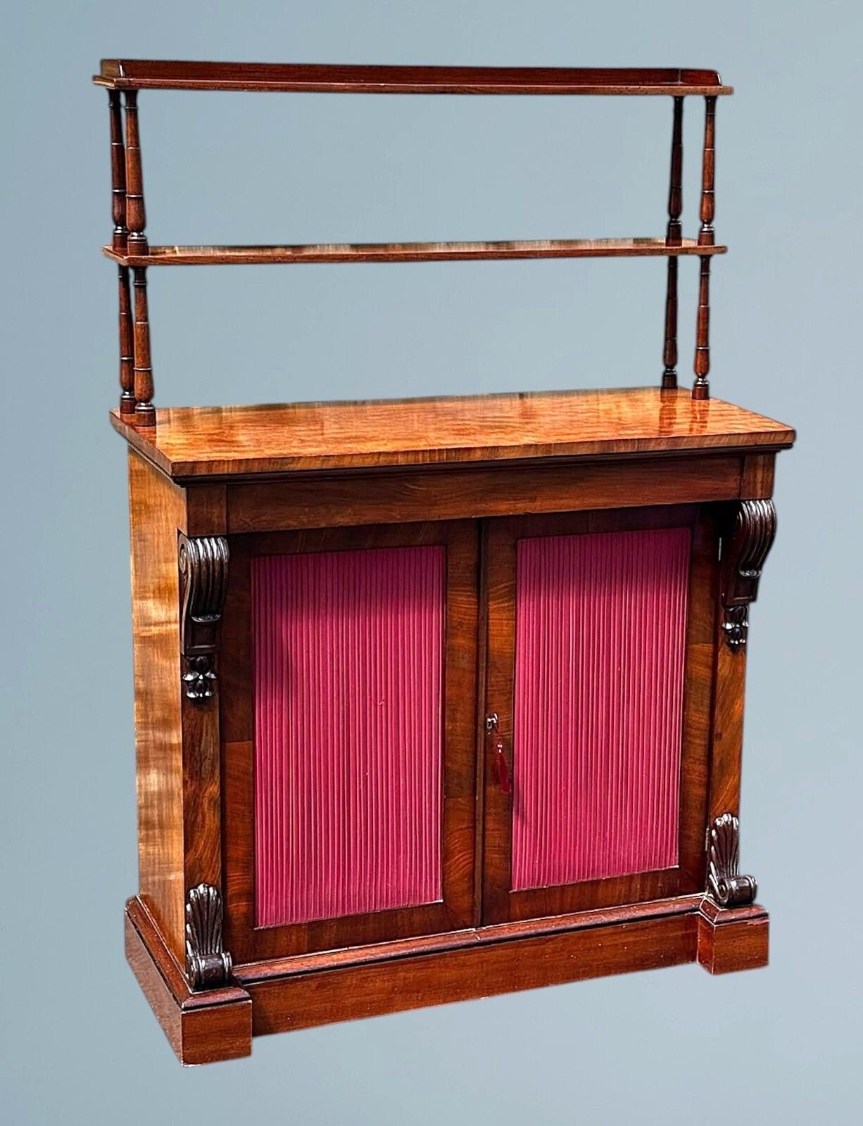 photo for sale 19th Century Victorian Figured Mahogany Two Door Chiffonier