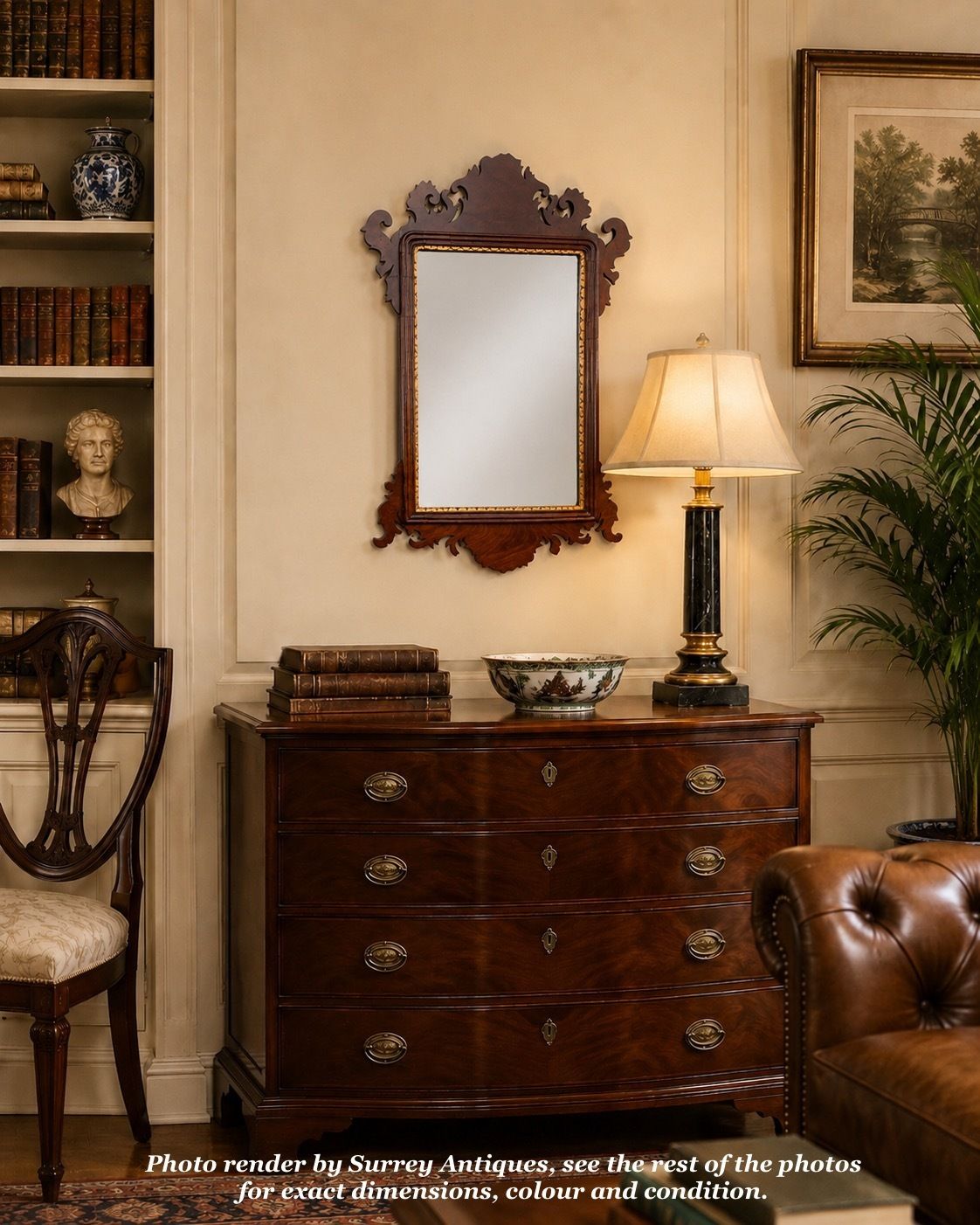 Mahogany Fretwork Mirror, Circa 1900 photo furniture