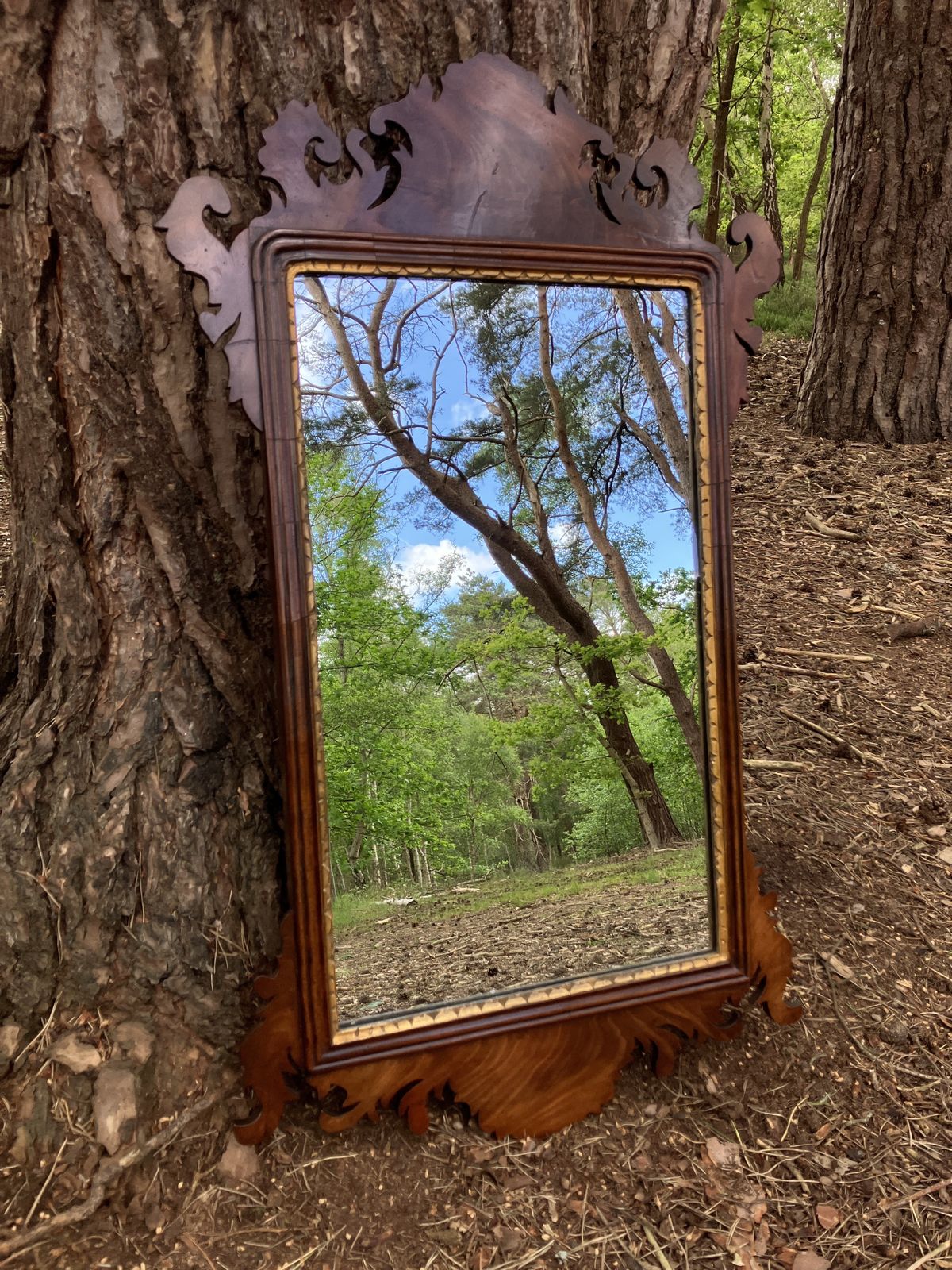 Mahogany Fretwork Mirror, Circa 1900 photo Home Decor