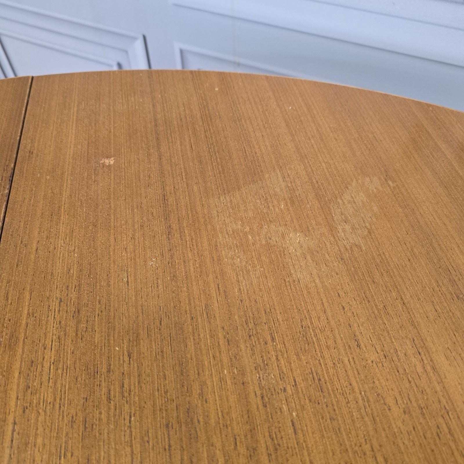 Vintage Extending Dining Table Teak Veneer Round Mid Century Retro Mcm Kitchen photo vinterior