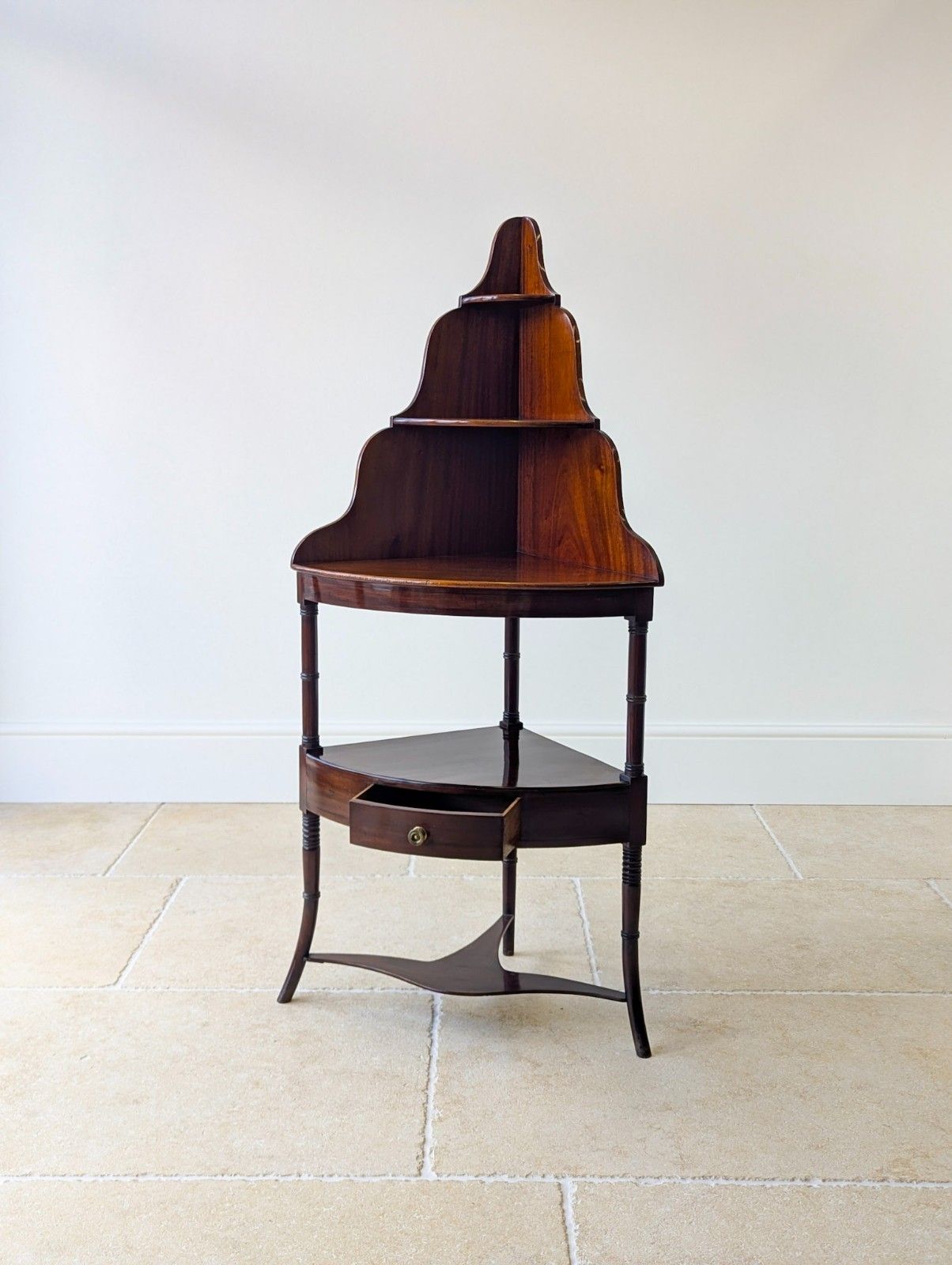 Antique Regency Mahogany Tiered Corner Stand C.1820 photo Furniture