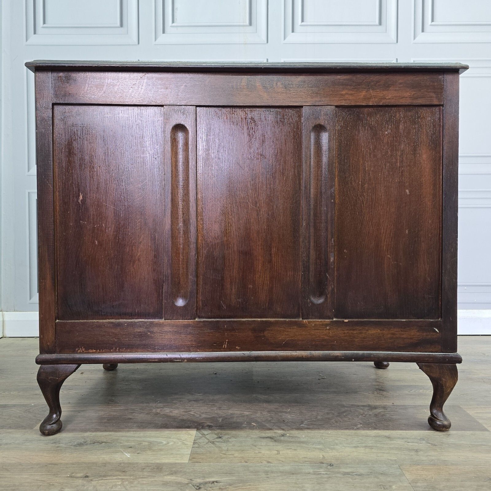 photo vintage Vintage Large Chest Trunk Morris Of Swinton Oak Blanket Linen Storage Coffer