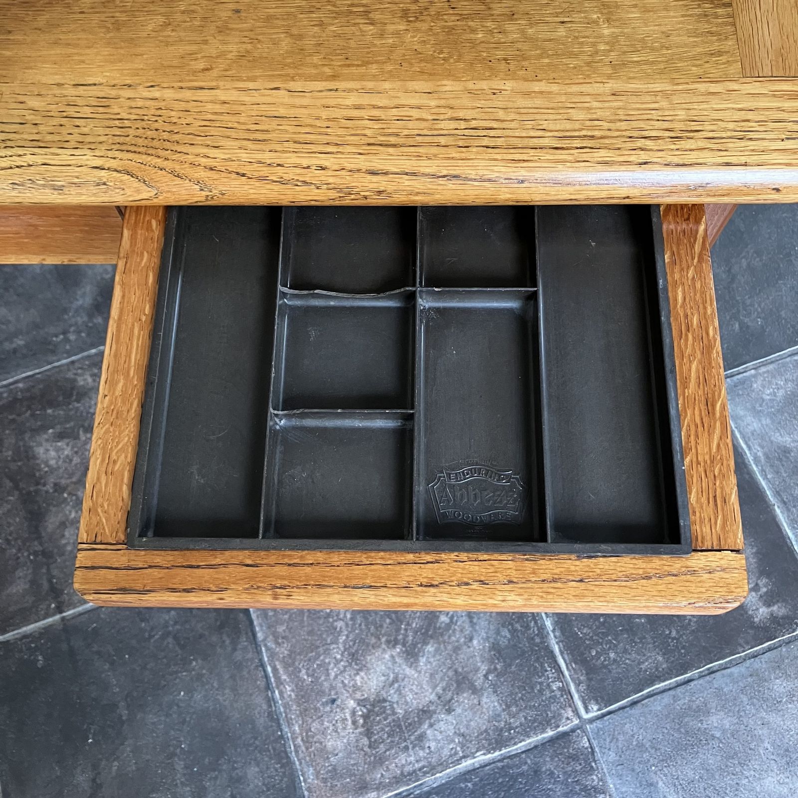 Refurbished Mid Century 1950's Oak Teacher's Desk By Abbess, Lockable photo 695.0