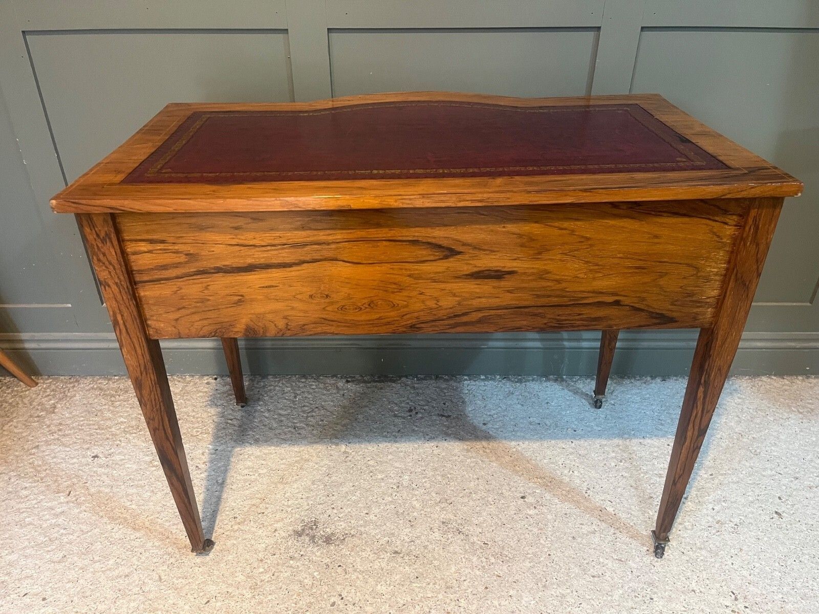 Antique Desk /Writing Desk Red Leather Top Inlaid Rosewood Mid 1800’s photo Furniture