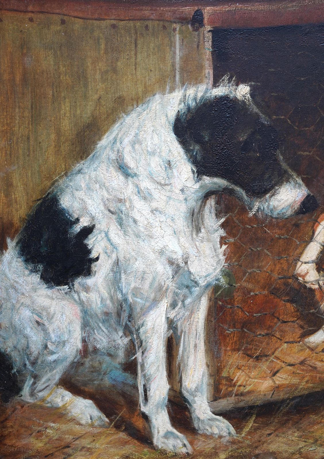 George Paice Portrait Of Dog And Rabbit Friends   British Animal Art Oil Painting Friendship 1898 photo Art