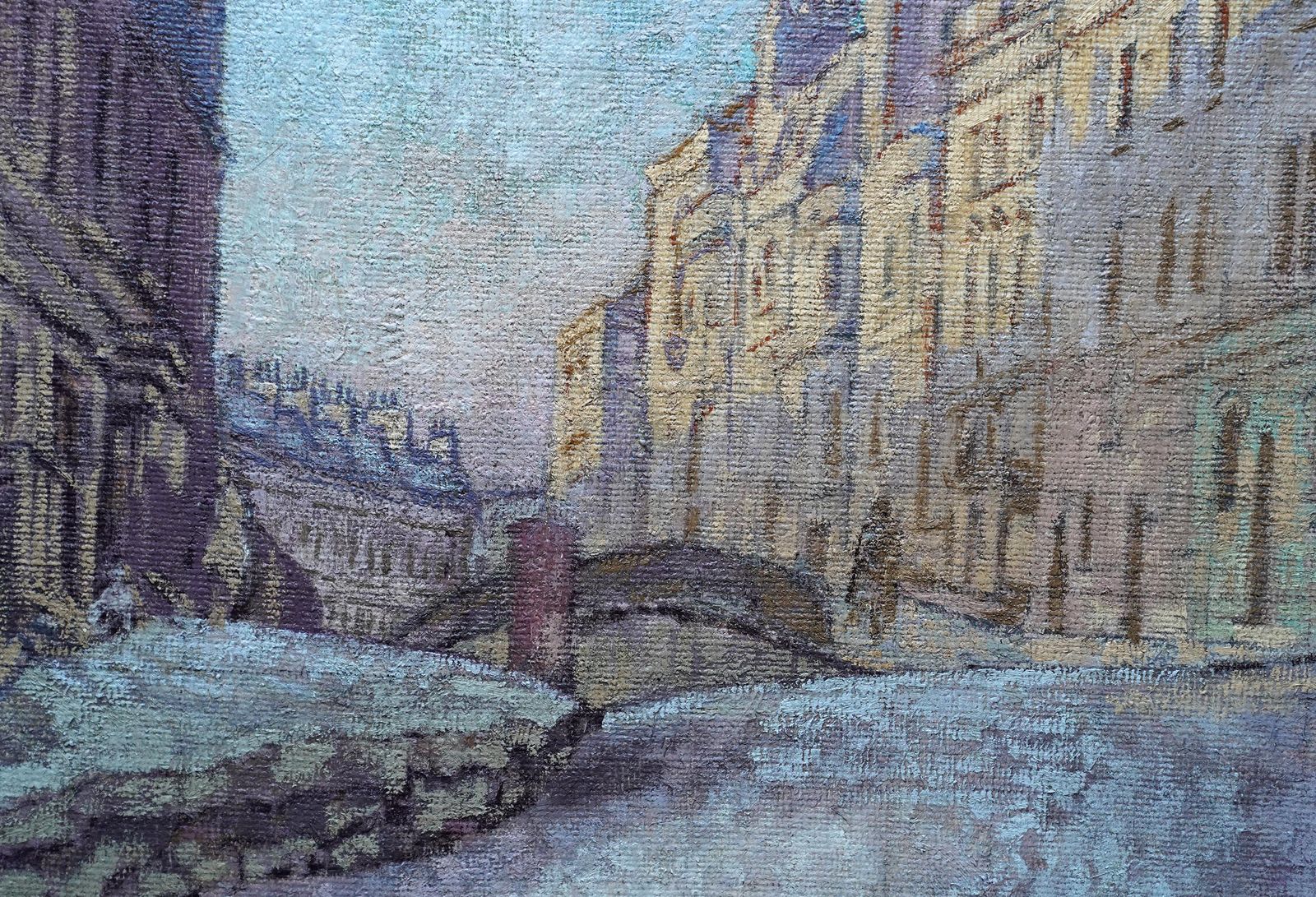 Therese Lessore Bath Townscape   British Post Impressionist Art Oil Painting Cityscape Street Circa 1940 photo Art