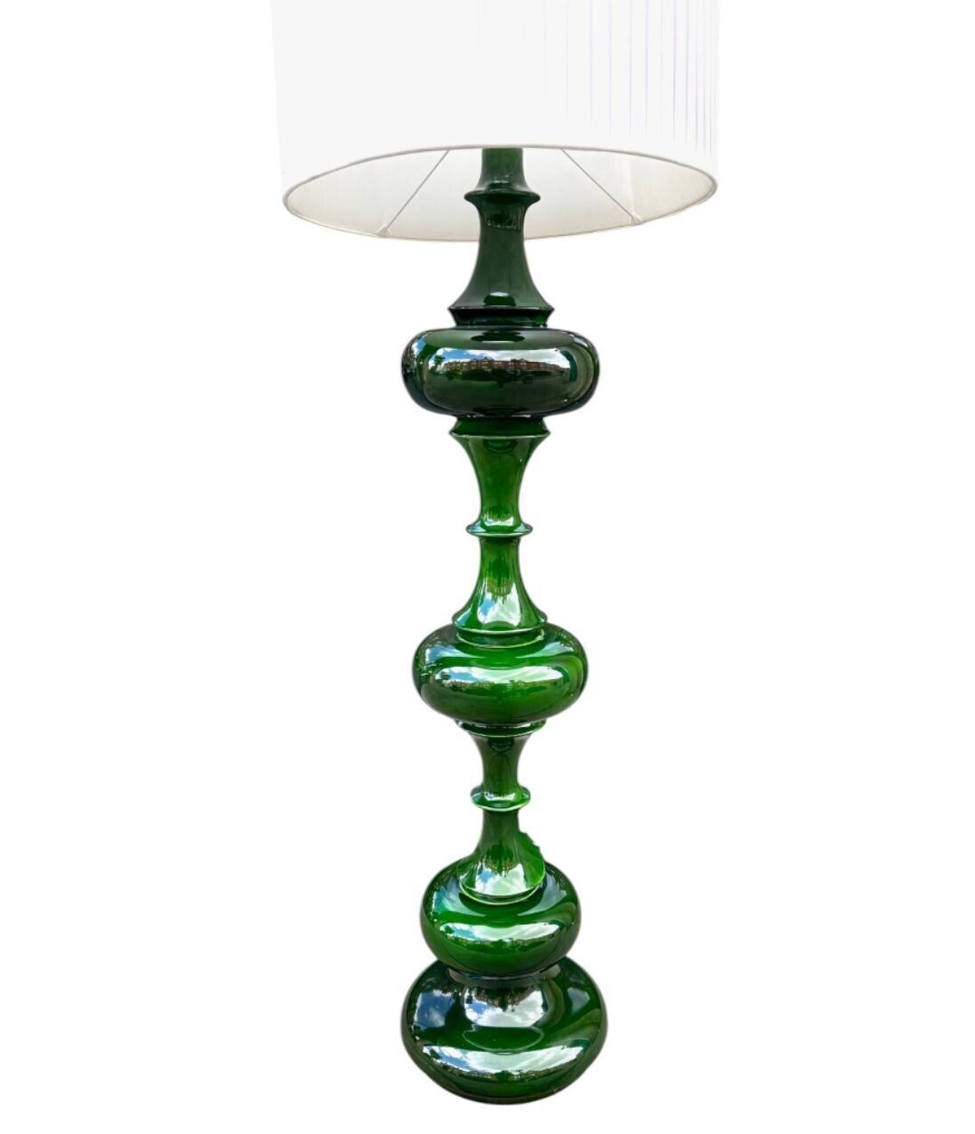 A Large German 1970s Ceramic Green Glazed Floor Lamp By Kaiser Leutchens photo buy