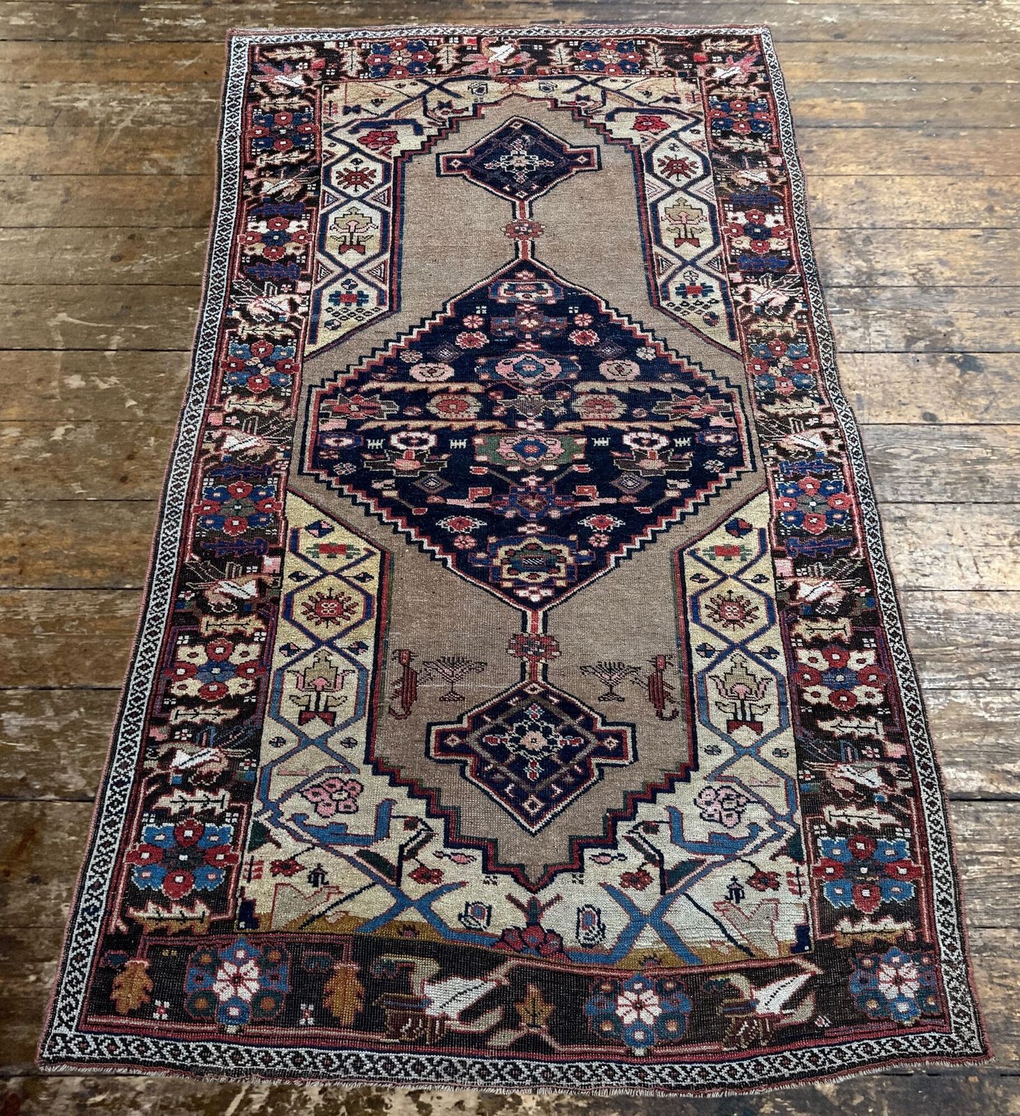 Antique Bidjar Rug 2.22m X 1.24m photo Textiles