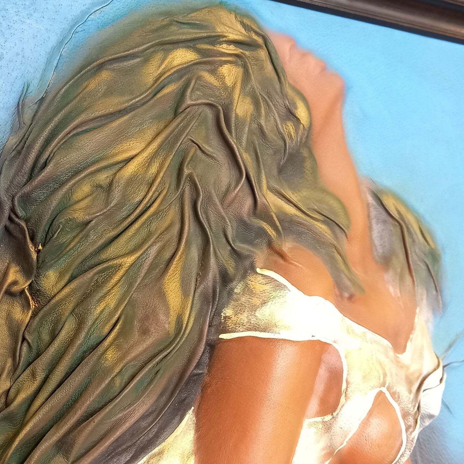 Leather Relief Painting, 1980s photo vinterior