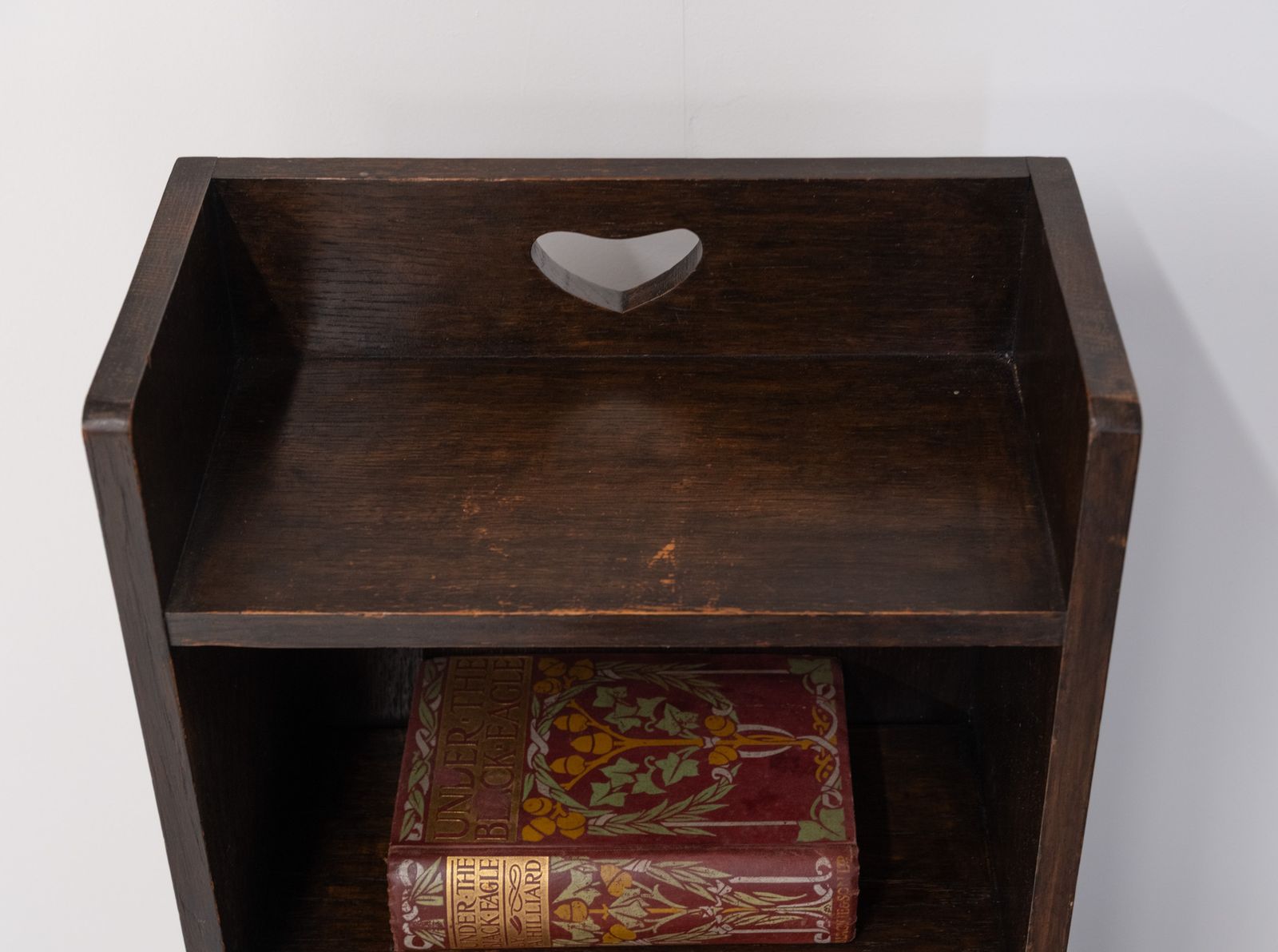 Liberty & Co 'Heart' Narrow Oak Open Bookcase Circa 1905 photo furniture