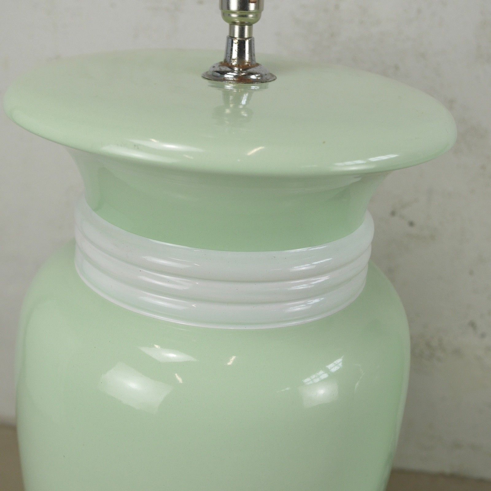 Lighting Pair Colossal Mint Green Art Deco Hollywood Regency Ceramic Lights Lamps #102268 photo