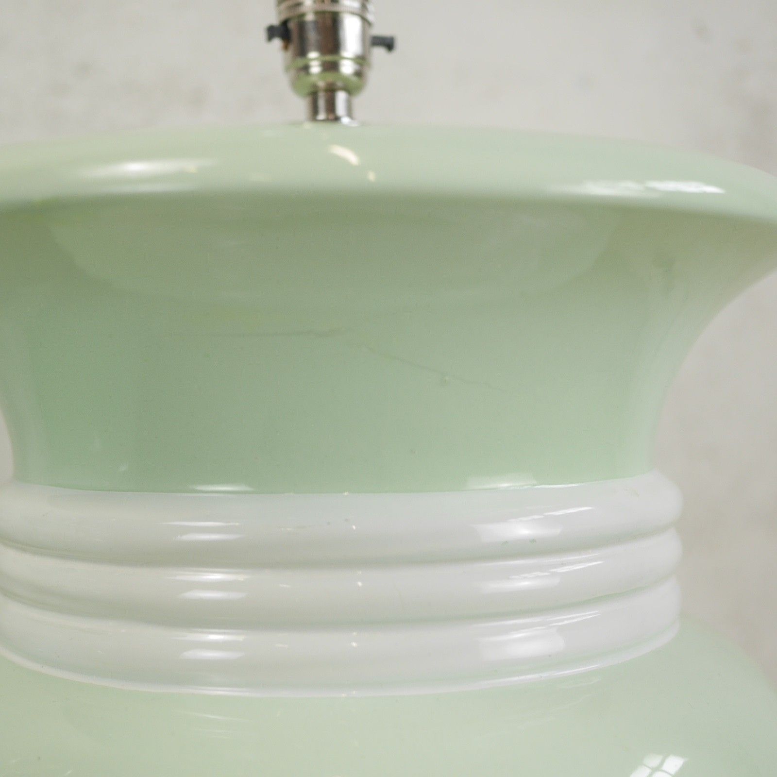 photo vinterior Pair Colossal Mint Green Art Deco Hollywood Regency Ceramic Lights Lamps #102268