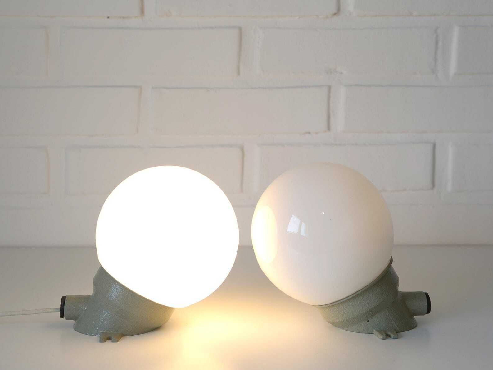 Pair Of Wall Lamps / Industrial Light Fixtures / Mid Century / Flush Mount Lights / Vintage Sconces / Yugoslavia 1960's