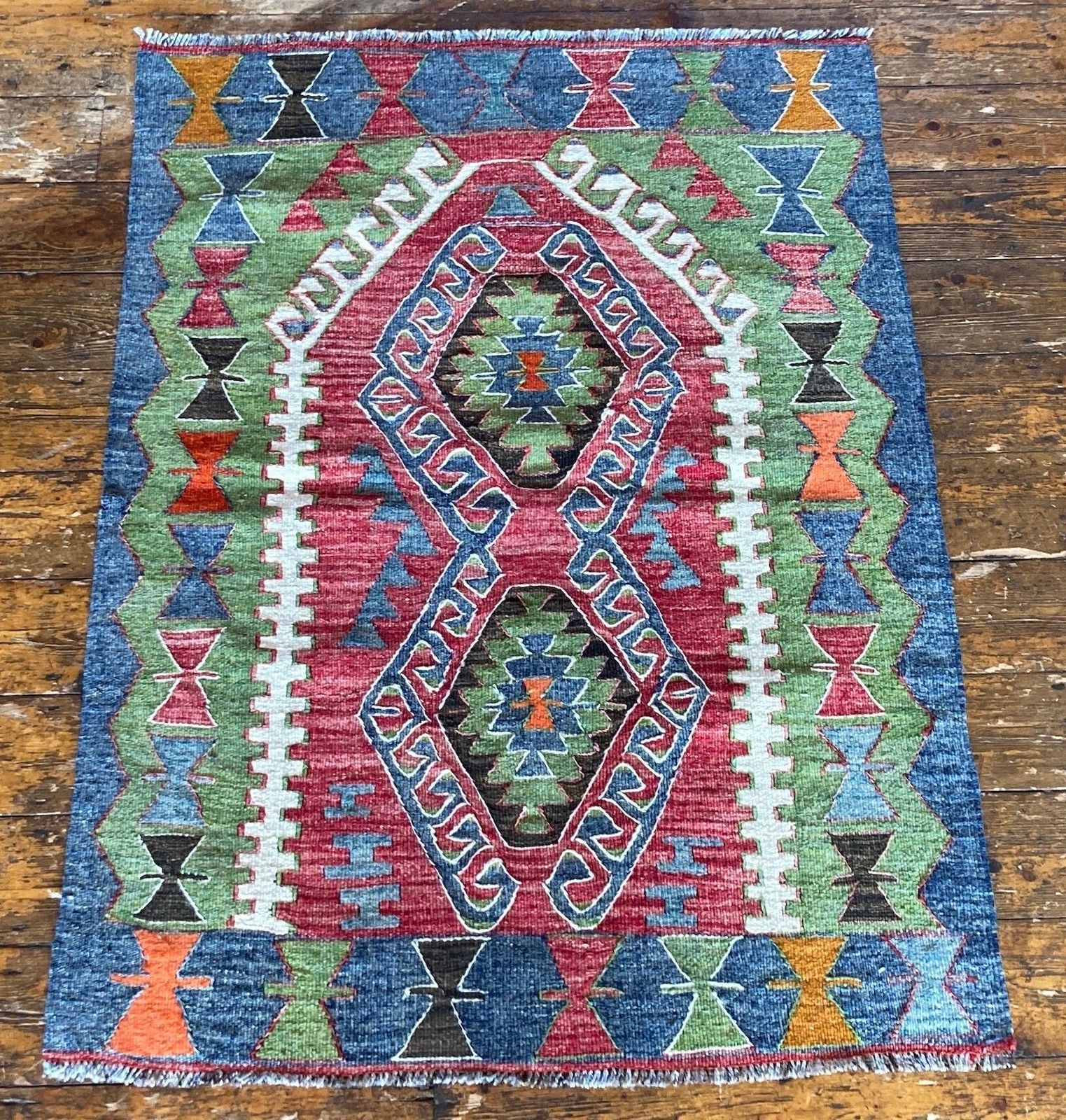 Vintage Anatolisch Kilim 1,26 m x 0,90 m photo Textiel