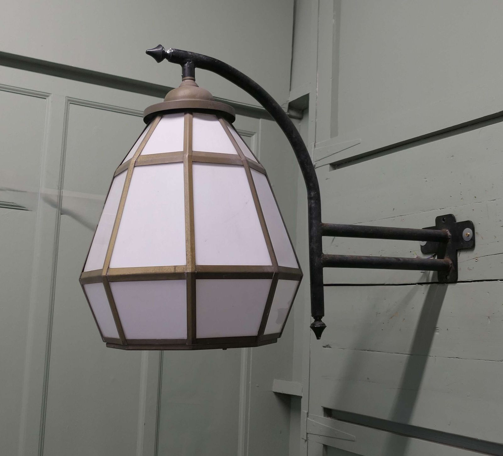 Huge Brass Octagonal Wall Lantern This Is An Enormous Octagonal Pyramid Wall Lantern photo furniture
