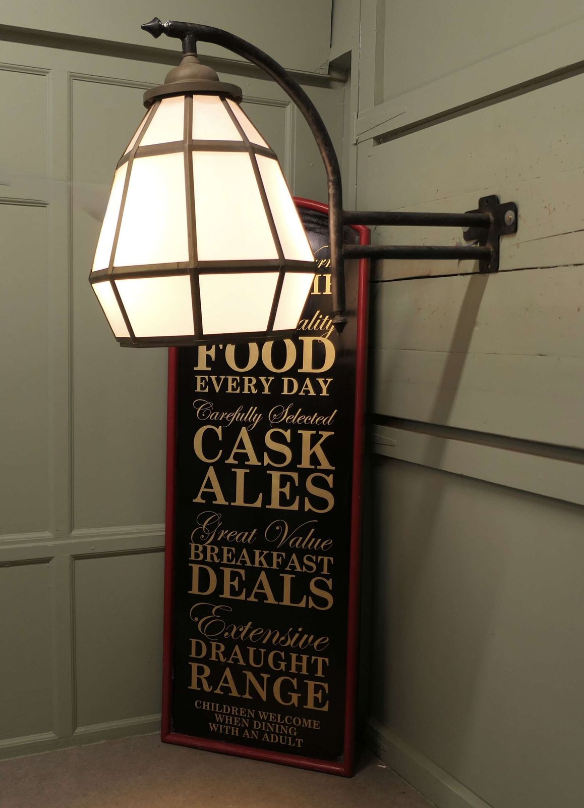 Huge Brass Octagonal Wall Lantern This Is An Enormous Octagonal Pyramid Wall Lantern photo for sale