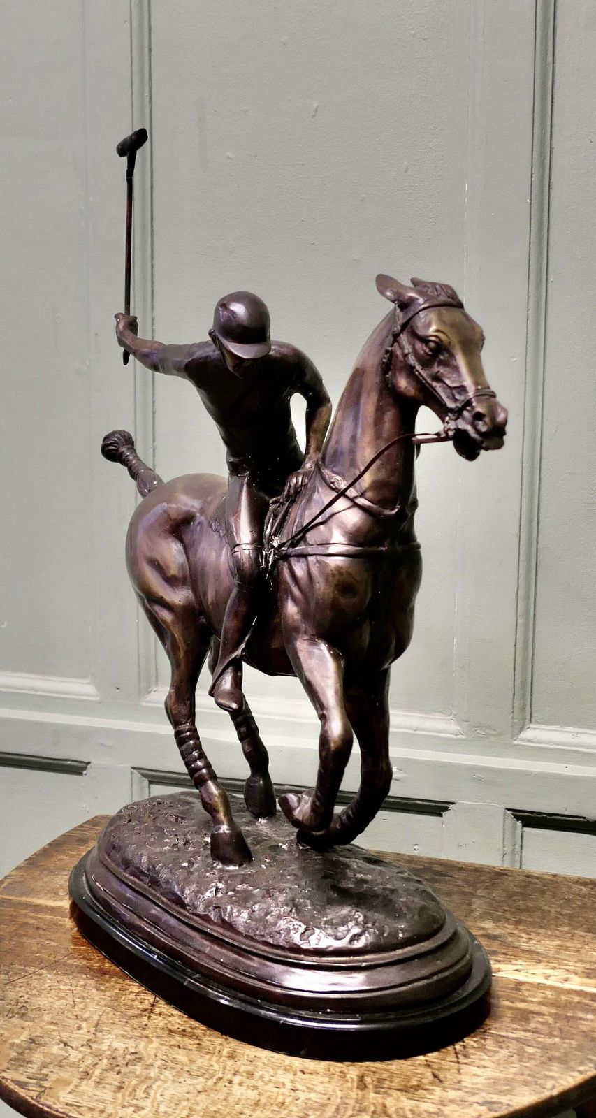20th Century French Bronze Sculpture, Polo Player A Bronze Sculpture Of A Polo Player photo buy