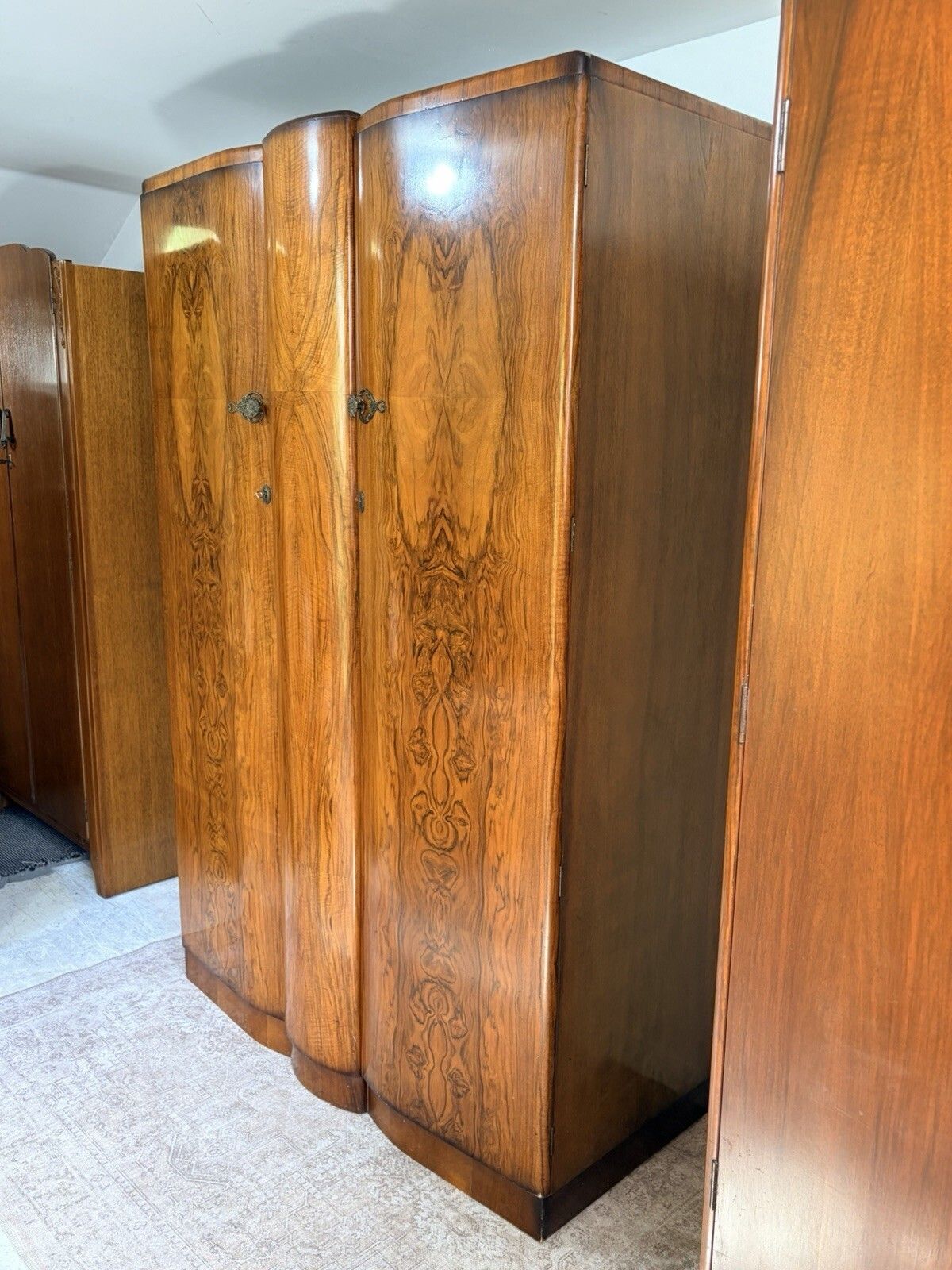 Mid Century Retro Vintage Wardrobe Burr Walnut By Shrager Large Double photo buy