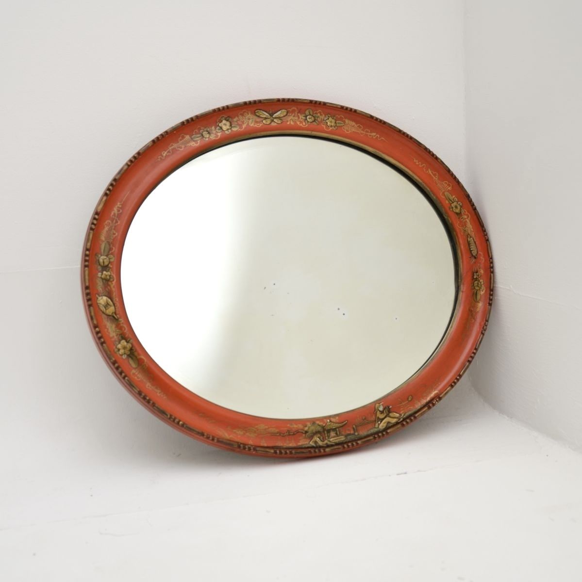 Antique Lacquered Chinoiserie Mirror