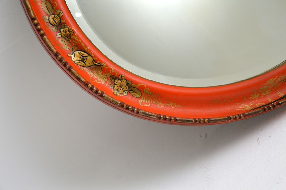 Antique Lacquered Chinoiserie Mirror photo for sale