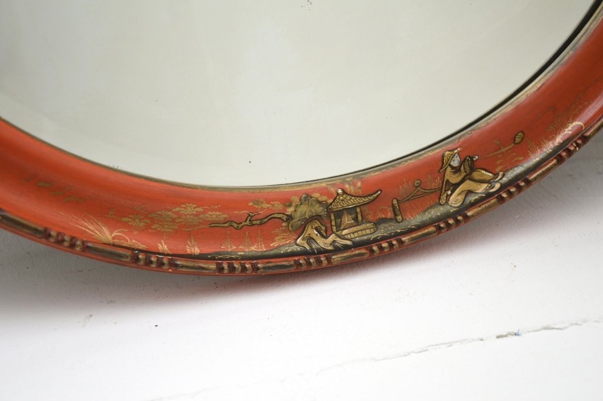 Antique Lacquered Chinoiserie Mirror photo Home Decor