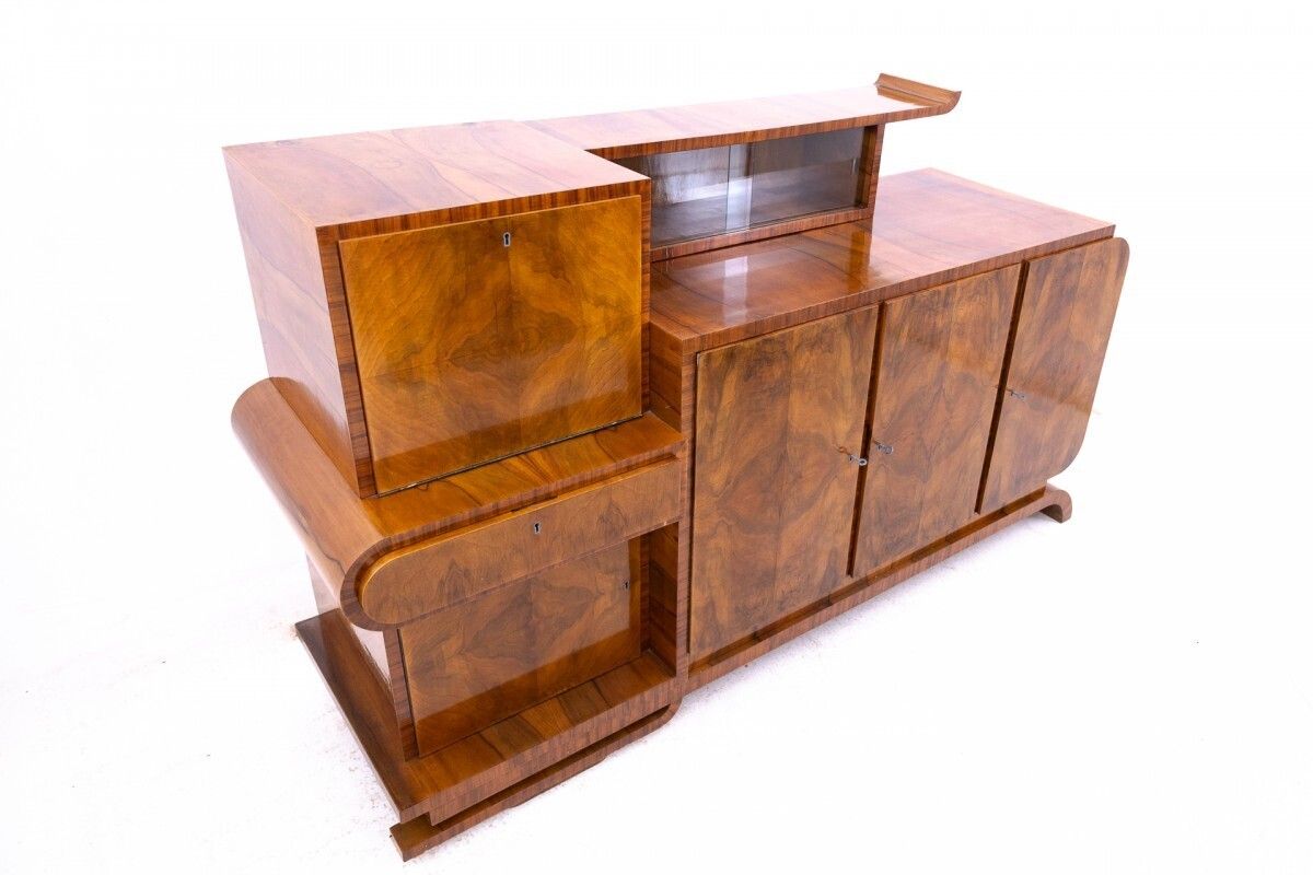 Interesting Art Deco Buffet, Poland, Circa 1930. photo Furniture