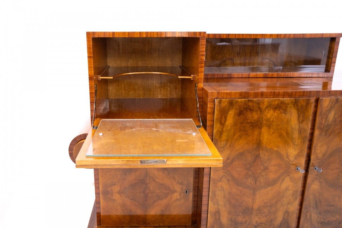 Interesting Art Deco Buffet, Poland, Circa 1930. photo vintage