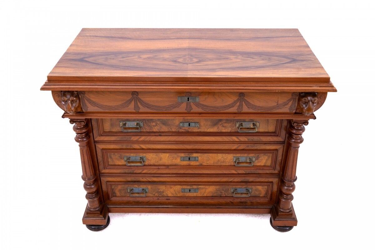 Antique Walnut Chest Of Drawers, Northern Europe, Circa 1900. photo for sale