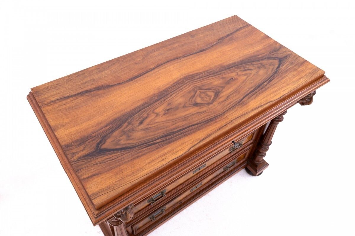 photo furniture Antique Walnut Chest Of Drawers, Northern Europe, Circa 1900.