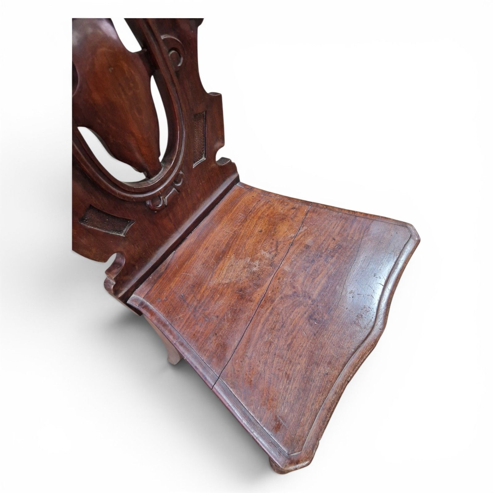 Antique Victorian Carved Mahogany Hall Chair Pierced Back Side Chair Decorative photo buy