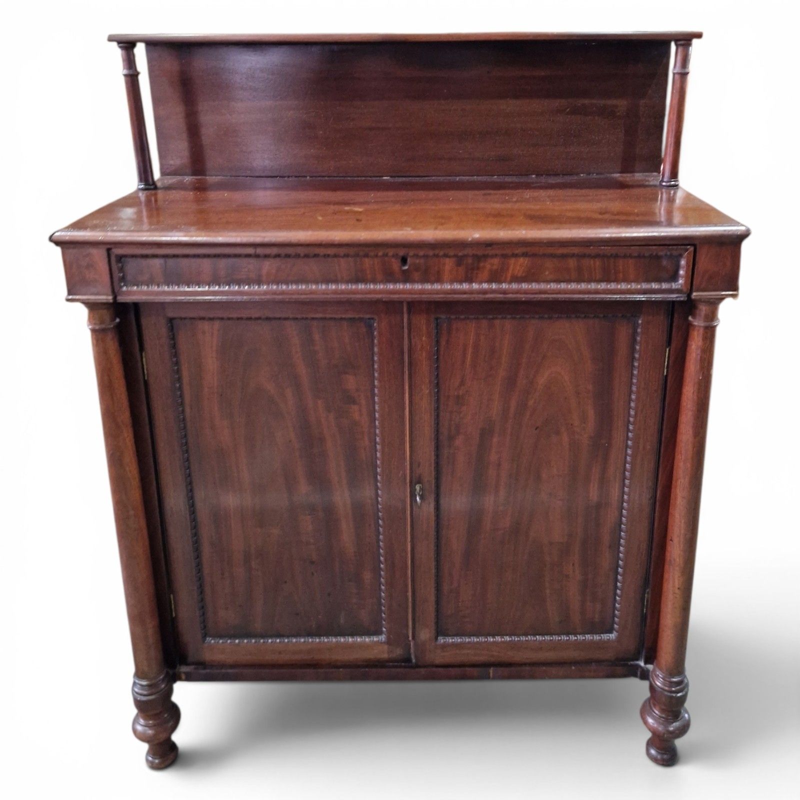 Antique Regency Style Mahogany Chiffonier Side Cabinet Writing Desk Cupboard