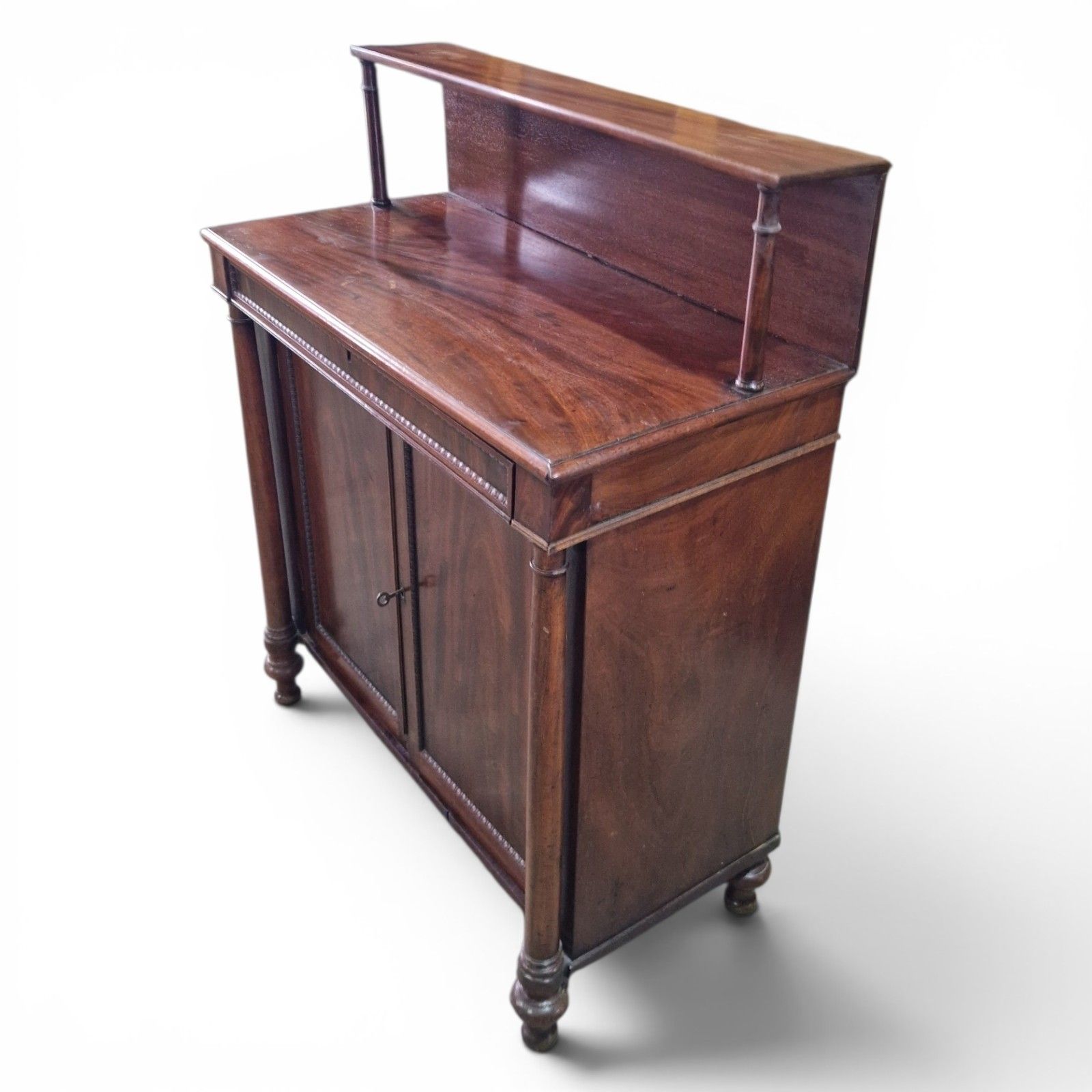 Antique Regency Style Mahogany Chiffonier Side Cabinet Writing Desk Cupboard photo for sale
